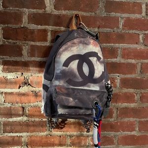 Graffiti Printed Canvas Medium Backpack